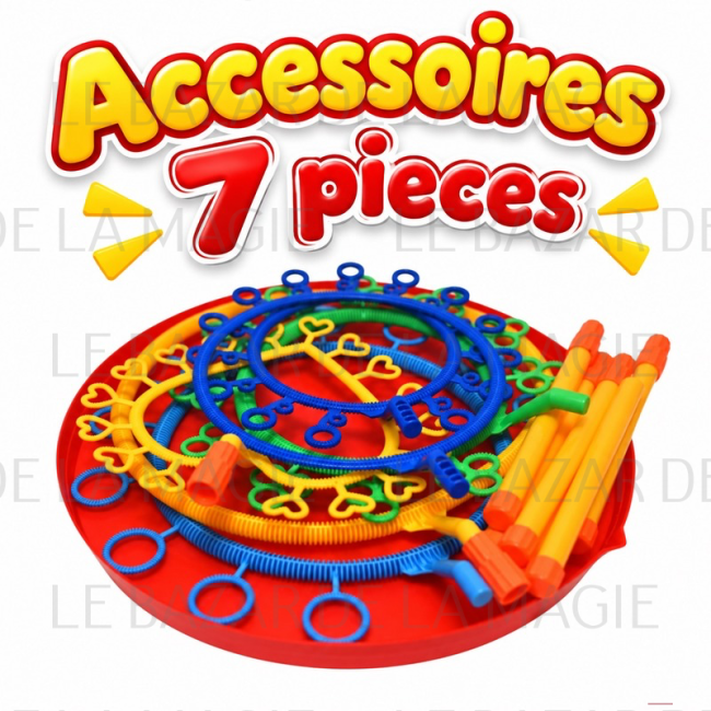 Kit de 7 accessoires pour spectacle de bulles de savon